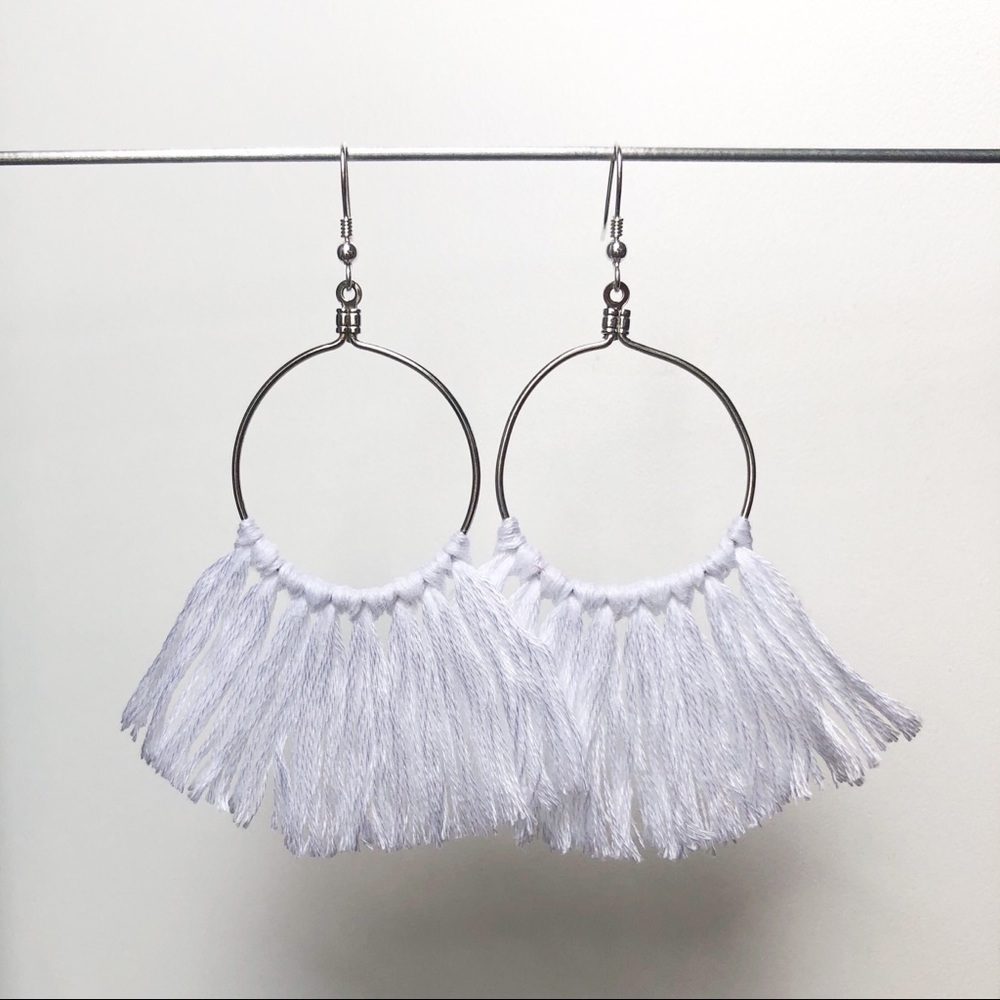Cute hoop tassel earrings